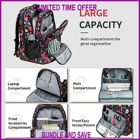 Large 20L Waterproof Laptop Backpack with 12 Pockets for Nursing Work - Picture 5 of 8